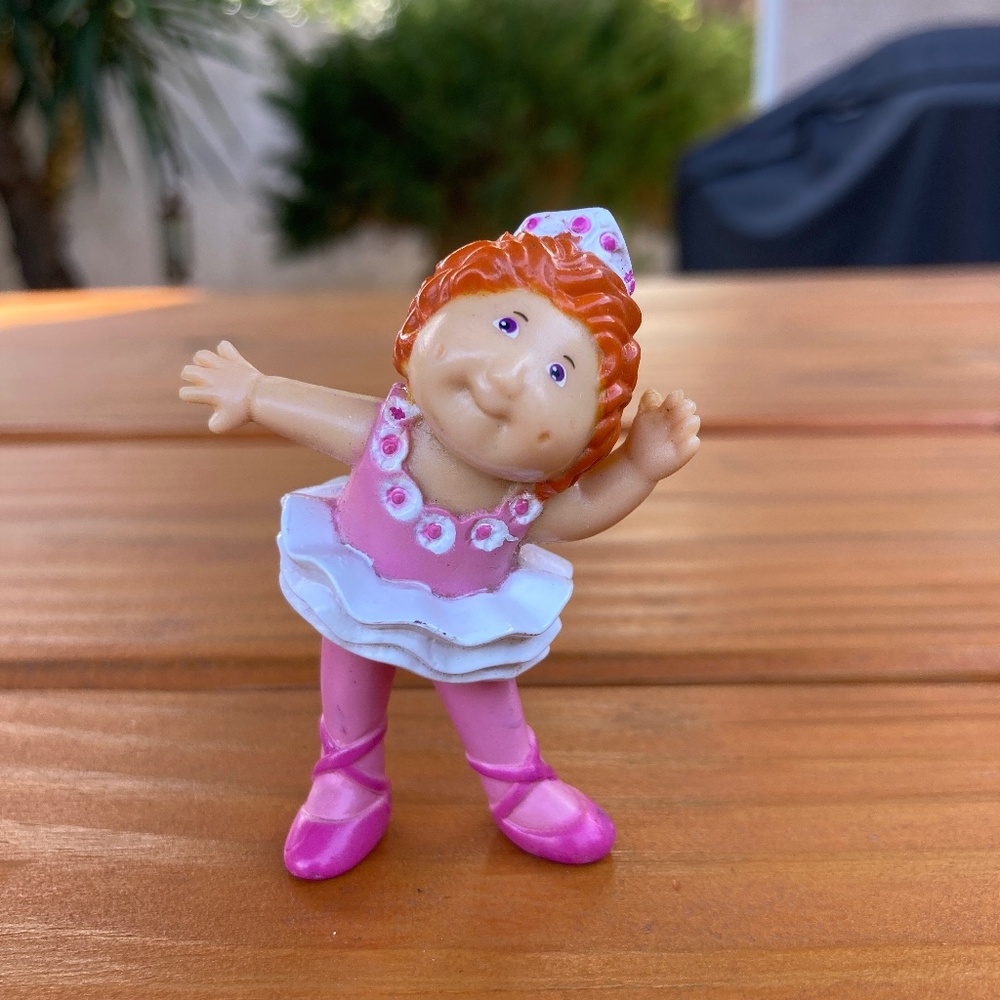 1984 Cabbage Patch Ballerina PVC Figurine, Pink & White, Red Hair Girl Vintage